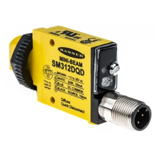Banner Diffuse Photoelectric Sensor, Block Sensor, 380 mm Detection Range - SM312DQD product image