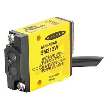 Banner Diffuse Photoelectric Sensor, Block Sensor, 130 mm Detection Range - SM312W product image