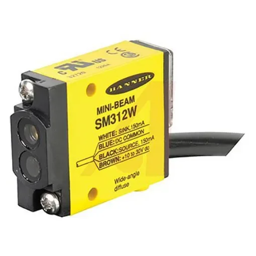 Banner Diffuse Photoelectric Sensor, Block Sensor, 130 mm Detection Range - SM312W product image