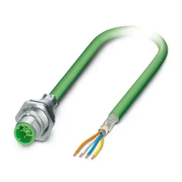 Phoenix ContactSACCBP, 500mm Cat5, Green M12 to Male Unterminated, Terminated PUR Sheath - 1437805 product image
