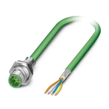 Phoenix ContactSACCBP, 5m Cat5, Green M12 to Male Unterminated, Terminated PUR Sheath - 1437834 product image