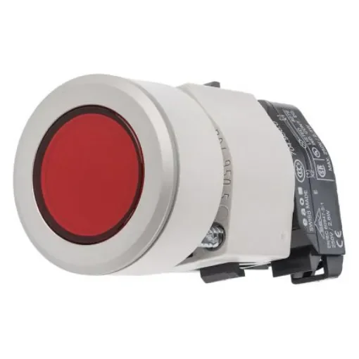 EAO 704 Series Red Illuminated Momentary Push Button Head, 30.5mm Cutout, IP65 - 704.032.218 product image
