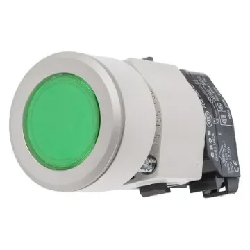EAO 04 Series Green Illuminated Momentary Push Button Head, 30.5mm Cutout, IP65 - 704.032.518 product image