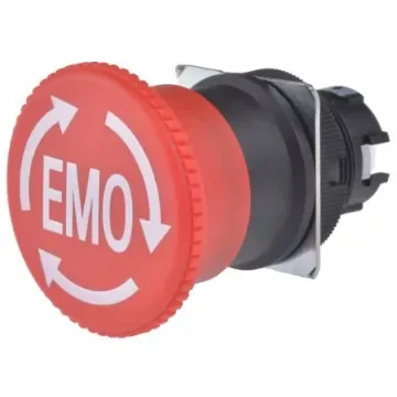 Omron A22E Series Twist Release Emergency Stop Push Button, Panel Mount, 22mm Cutout, 2NC, IP65 - A22E-M-12-EMO product image
