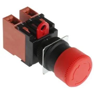 Omron A22E Series Twist Release Emergency Stop Push Button, Panel Mount, 22mm Cutout, 2NC, IP65 - A22E-S-02 product image