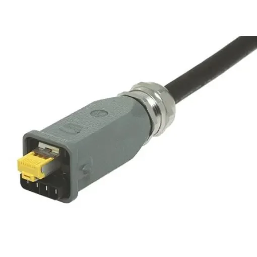 HARTING Han 3A RJ45 Series Male RJ45 Connector, Cable Mount, Cat6 Straight 4 (Power), 8 (Data) -Way - 09451151760 product image