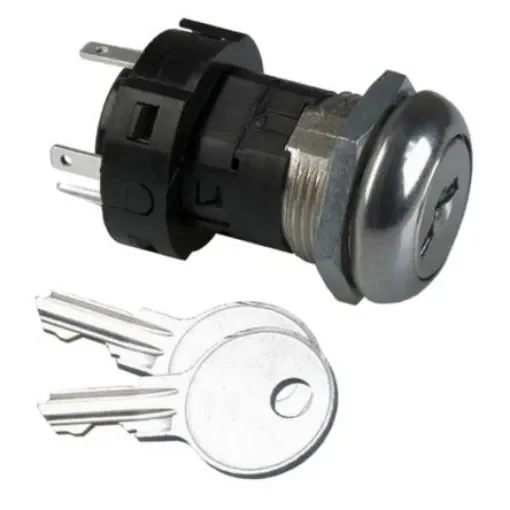 C & K Key Switch, DPST, 12 A@ 125 V ac, 6 A@ 250 V ac 3-Way Flat-Key - H200AA2F205NQ product image