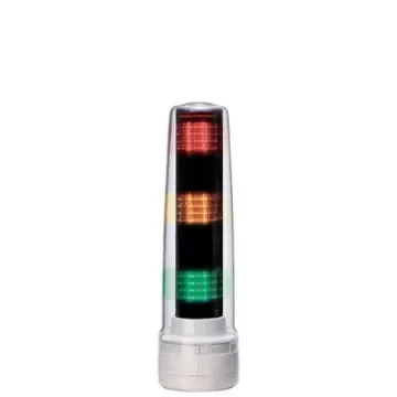 Patlite LS7 Series Clear Signal Tower, 3 Lights, 24 V dc, Direct Mount - LS7-302WH-RYG product image