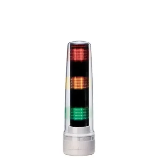 Patlite LS7 Series Clear Signal Tower, 3 Lights, 24 V dc, Direct Mount - LS7-302WH-RYG product image