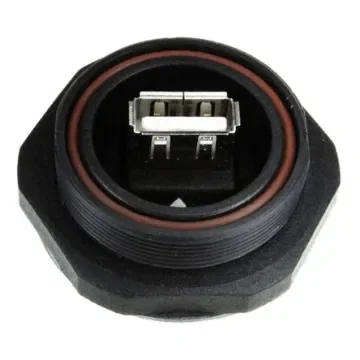 Bulgin Straight, Panel Mount, Plug- Single Port Type B 2.0 IP68 USB Connector - PX0848/A product image