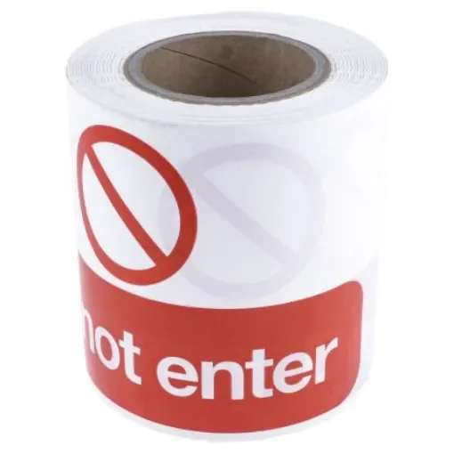 RS PRO Red/White Polyethylene 100m Barrier Tape - 866068 product image