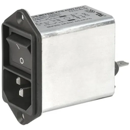 Schurter 4A, 250 V ac Male Screw Filtered IEC Connector 2 Pole 4302.5313, Quick Connect product image