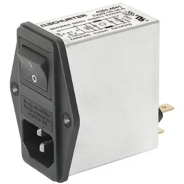 Schurter 10A, 250 V ac Male Screw Filtered IEC Connector 2 Pole 4304.4065, Quick Connect 2 Fuse product image