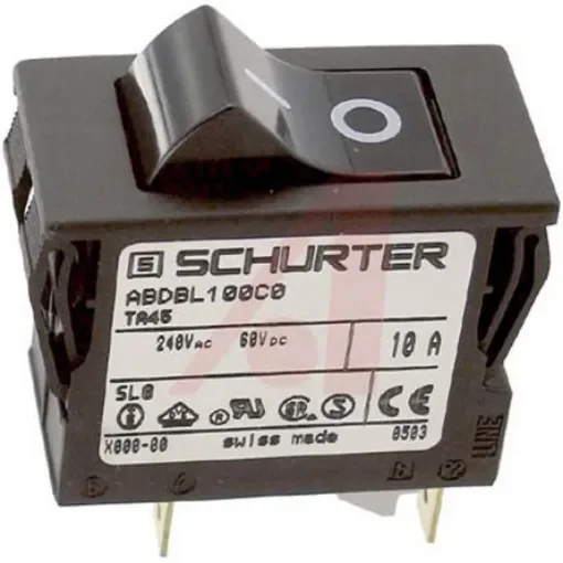 Schurter Thermal Circuit Breaker - TA45 2 Pole 60 V dc, 240V ac Voltage Rating Panel Mount, 10A Current Rating - 4430.2078 product image