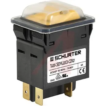 Schurter Thermal Circuit Breaker - TA35 2 Pole 60 V dc, 240V ac Voltage Rating Panel Mount, 6A Current Rating - 4435.0264 product image