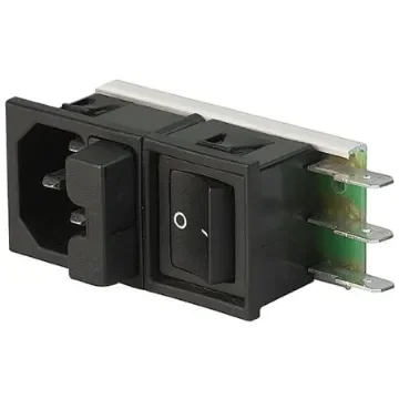 Schurter C14 Snap-In IEC Connector Male, 10A, 125 V, 250 V, Fuse Size 5 x 20mm - 6424.0153.15 product image