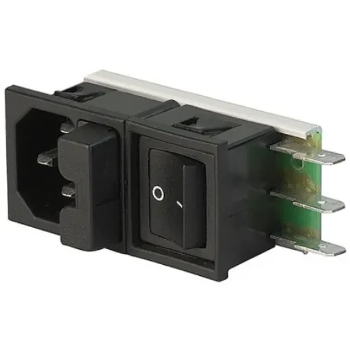 Schurter C14 Snap-In IEC Connector Male, 10A, 125 V, 250 V, Fuse Size 5 x 20mm - 6424.0253.15 product image