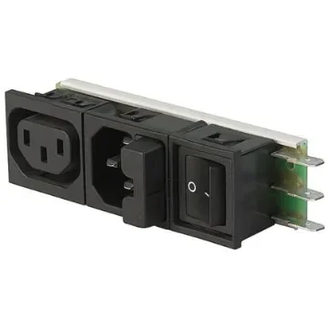 Schurter C14, F Snap-In IEC Connector Socket, Plug, 10A, 125 V, 250 V, Fuse Size 5 x 20mm - 6432.0153.15 product image