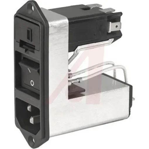Schurter C14 Panel Mount IEC Connector Male, 1A, 125 V, 250 V, Fuse Size 5 x 20mm - CD14.1101.151 product image