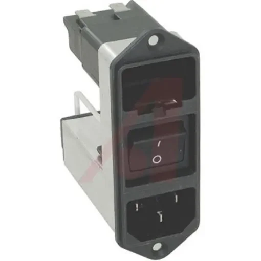 Schurter C14 Panel Mount IEC Connector Male, 6A, 125 V, 250 V, Fuse Size 5 x 20mm - CD44.1101.151 product image