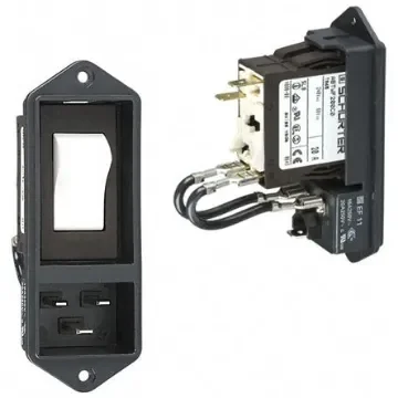 Schurter C20 Panel Mount IEC Connector Male, 20A, 125 V, 250 V - EF11.0035.0010.01 product image