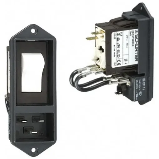 Schurter C20 Panel Mount IEC Connector Male, 20A, 125 V, 250 V - EF11.0035.0010.01 product image