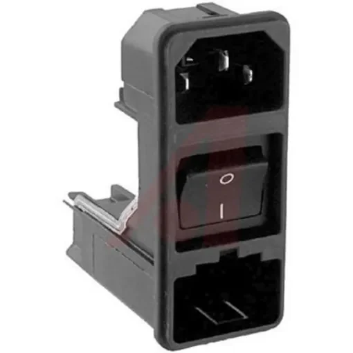 Schurter C14 Snap-In IEC Connector Male, 10A, 125 V, 250 V, Fuse Size 5 x 20mm - KD14.1101.105 product image