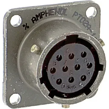 Amphenol Socapex, PT, Copper Alloy 10 Way Panel Mount MIL Spec Circular Connector ReceptacleGreen, Socket - PT02A-12-10S product image