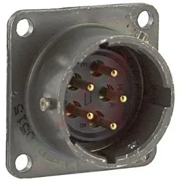 Amphenol Socapex, PT, Copper Alloy 5 Way Panel Mount MIL Spec Circular Connector ReceptacleGreen, Pin Contacts,Shell - PT02A-14-5P product image