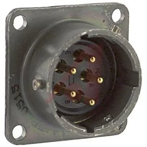 Amphenol Socapex, PT, Copper Alloy 5 Way Panel Mount MIL Spec Circular Connector ReceptacleGreen, Pin Contacts,Shell - PT02A-14-5P product image