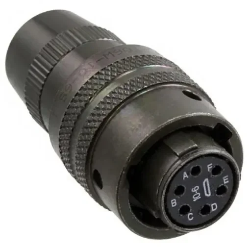 Amphenol Socapex, PT, Copper Alloy 6 Way Cable Mount MIL Spec Circular Connector PlugGreen, Socket Contacts,Shell Size - PT06W-10-6S product image