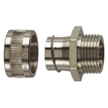 Flexicon Fixed External, Conduit Fitting, 50mm Nominal Size, M50, Nickel Plated Brass IP40 rating - FU50-M50-M product image