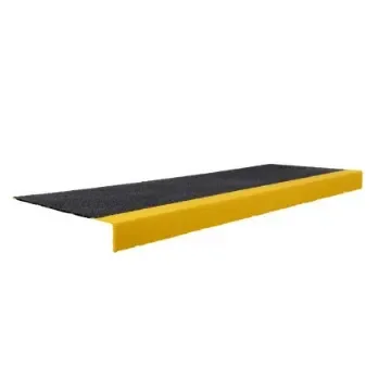 Coba Europe Black/Yellow Stair Tread Glass Fibre Reinforced Plastic, Silicone Carbide Edge Protection, Solid Finish - GRP010704S product image