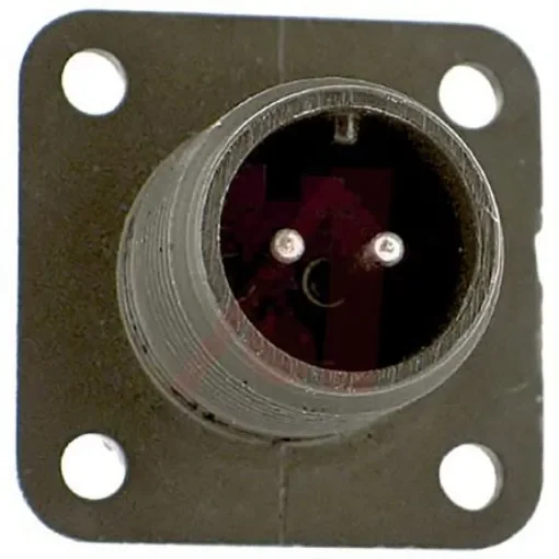 Amphenol Industrial, 97 2 Way Wall Mount MIL Spec Circular Connector ReceptacleGreen, Pin Contacts,Shell Size 10SL, - 97-3100A-10SL-4P product image