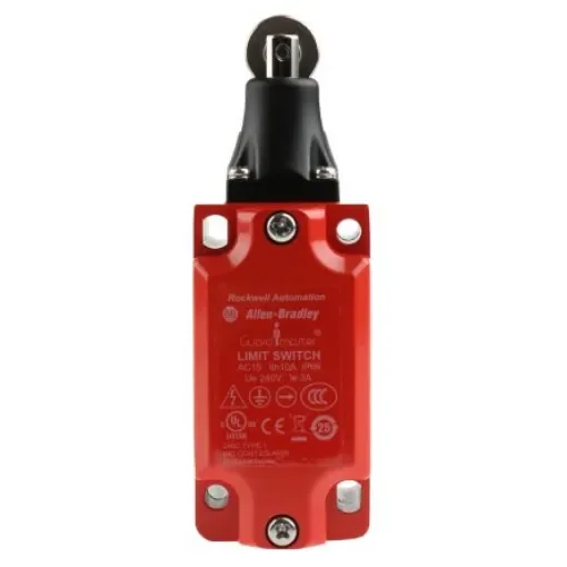 Allen Bradley Guardmaster 440P Series Roller Plunger Interlock Switch, 2NO/2NC, IP66, 4PST, Metal Housing - 440P-MRPB22B product image