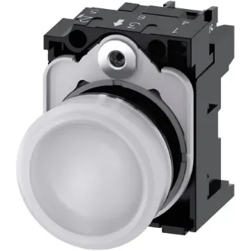 Siemens, SIRIUS ACT 3SU11, Panel Mount White LED Pilot Light, 22mm Cutout, IP20, Round, 24V ac/dc - 3SU1152-6AA60-1AA0 product image