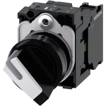 Siemens Selector Switch - (SPST) 22.3mm Cutout Diameter 2 Positions - 3SU1100-2BF60-1BA0 product image