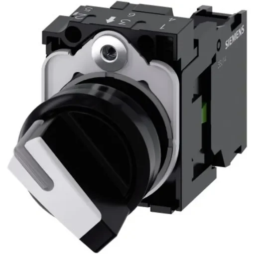Siemens Selector Switch - (SPST) 22.3mm Cutout Diameter 2 Positions - 3SU1100-2BF60-1BA0 product image