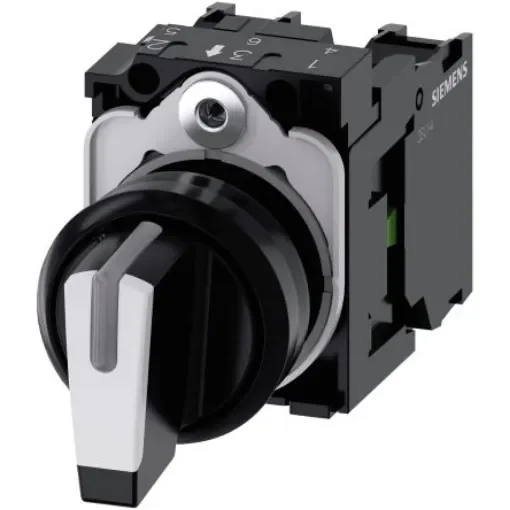 Siemens Selector Switch - (2NO), Illuminated 3 Positions - 3SU1100-2BL60-1NA0 product image