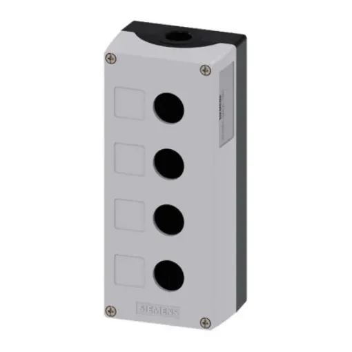 Siemens Grey Metal SIRIUS ACT 3SU18 Push Button Enclosure - 4 Hole 22mm Diameter - 3SU1854-0AA00-0AB1 product image