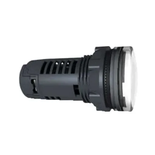 Schneider Electric, Harmony XB5, Panel Mount White Universal LED Pilot Light Complete, 22mm Cutout, IP66, Round, 110V ac - XB5EVG1 product image