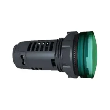 Schneider Electric, Harmony XB5, Panel Mount Green Universal LED Pilot Light Complete, 22mm Cutout, IP66, Round, 230V ac - XB5EVM3 product image