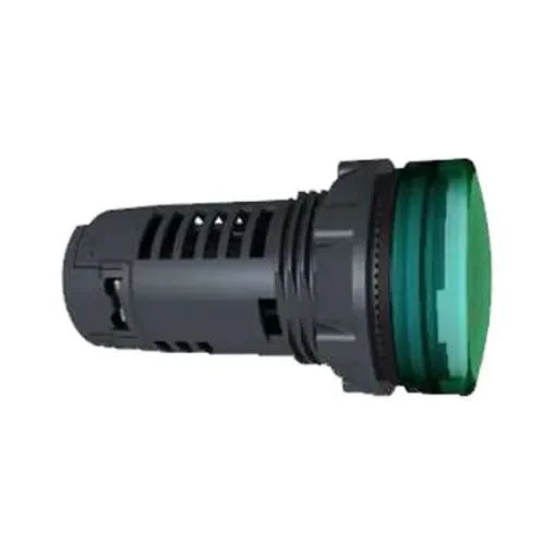 Schneider Electric, Harmony XB5, Panel Mount Green Universal LED Pilot Light Complete, 22mm Cutout, IP66, Round, 230V ac - XB5EVM3 product image