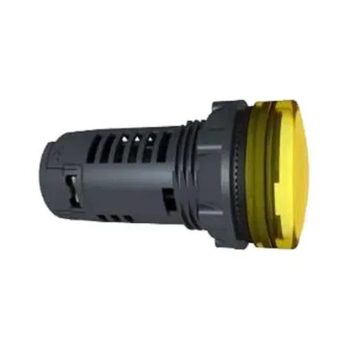 Schneider Electric, Harmony XB5, Panel Mount Yellow Universal LED Pilot Light Complete, 22mm Cutout, IP66, Round, 230V - XB5EVM8 product image