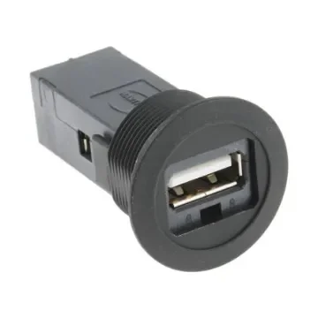 HARTING Straight, Panel Mount, Socket- Single Port Type A to A 2.0 USB Connector - 09454521903 product image