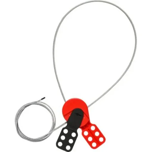 Brady Black, Red 6-Lock Polycarbonate Cable Lockout Devices, 9.40mm Shackle - 145553 product image