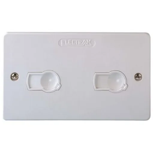 Electrak White 2 Gang Plug Socket, 2 Poles, 13A - AZ0010 product image