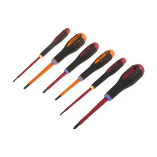 Bahco Phillips; Pozidriv; Slotted Insulated Screwdriver Set, 6-Piece - BE-9884S product image