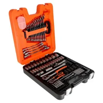 Bahco 108-Piece Metric 1/2 in; 1/4 in Deep Socket/Standard Socket/Spanner/Allen Key/Bit Set with Ratchet, 6 point; - S108 product image