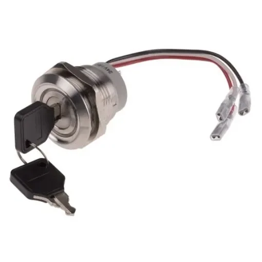 RS PRO IP40 Key Switch, DPDT, 5 A 3-Way - 8771892 product image